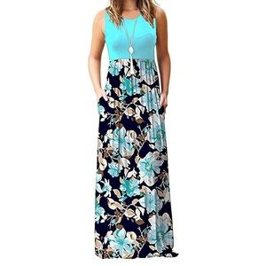 Women’s sleeveless loose maxi dress with pockets